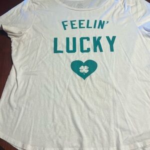 Feelin' Lucky White Old Navy T-Shirt